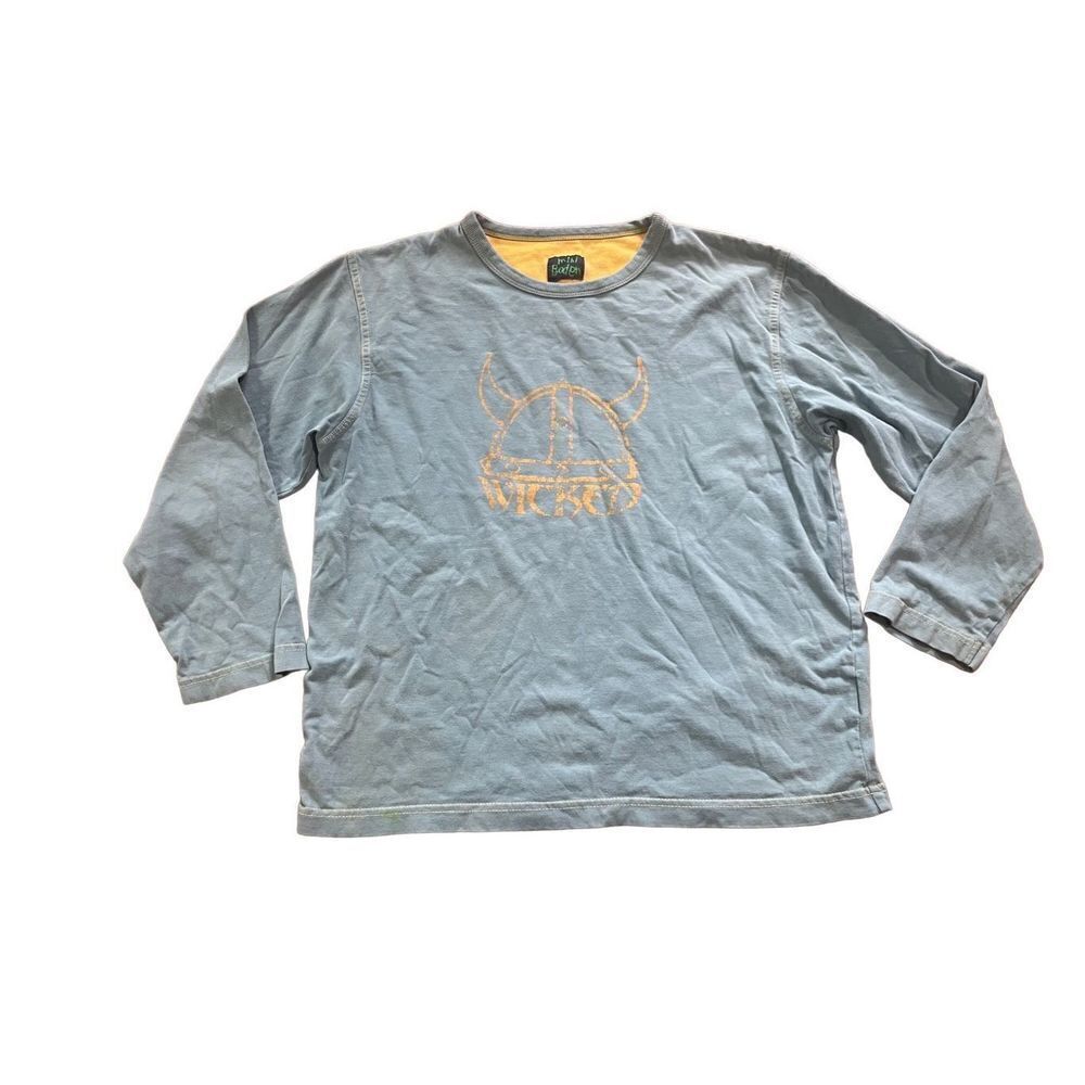 Mini Boden boys blue graphic long sleeve shirt size‎ 12 medium
